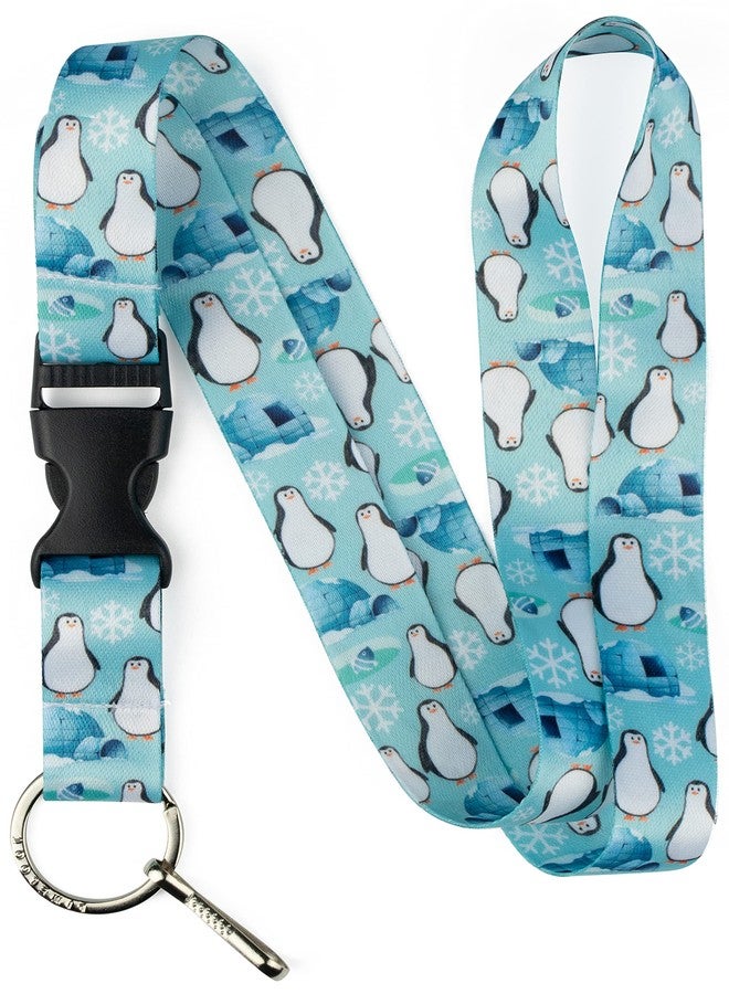Limeloot Penguins Premium Lanyard with Release Buckle, and Flat Ring. - Image 1