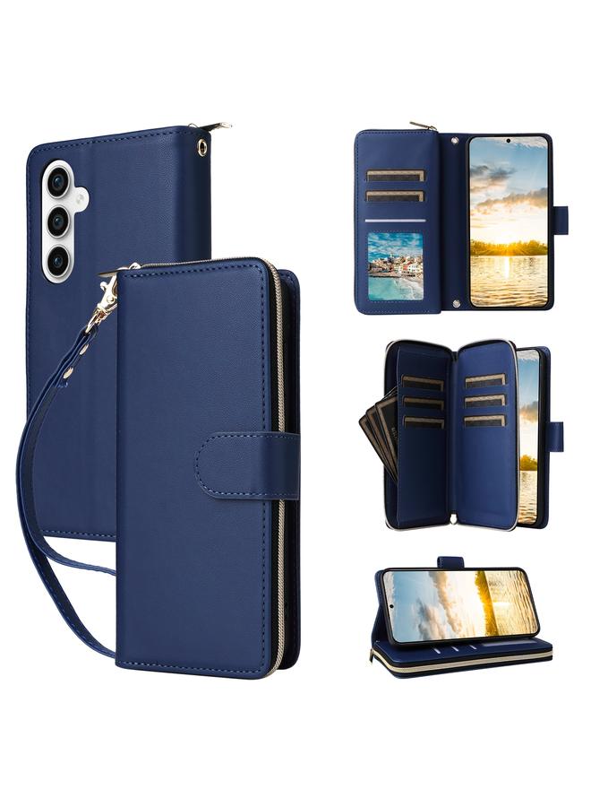 اس-توب جراب لهاتف Samsung Galaxy S23 FE 5G مع محفظة بسحاب وتسع فتحات للبطاقات وحافظة جلدية للهاتف - Image 1