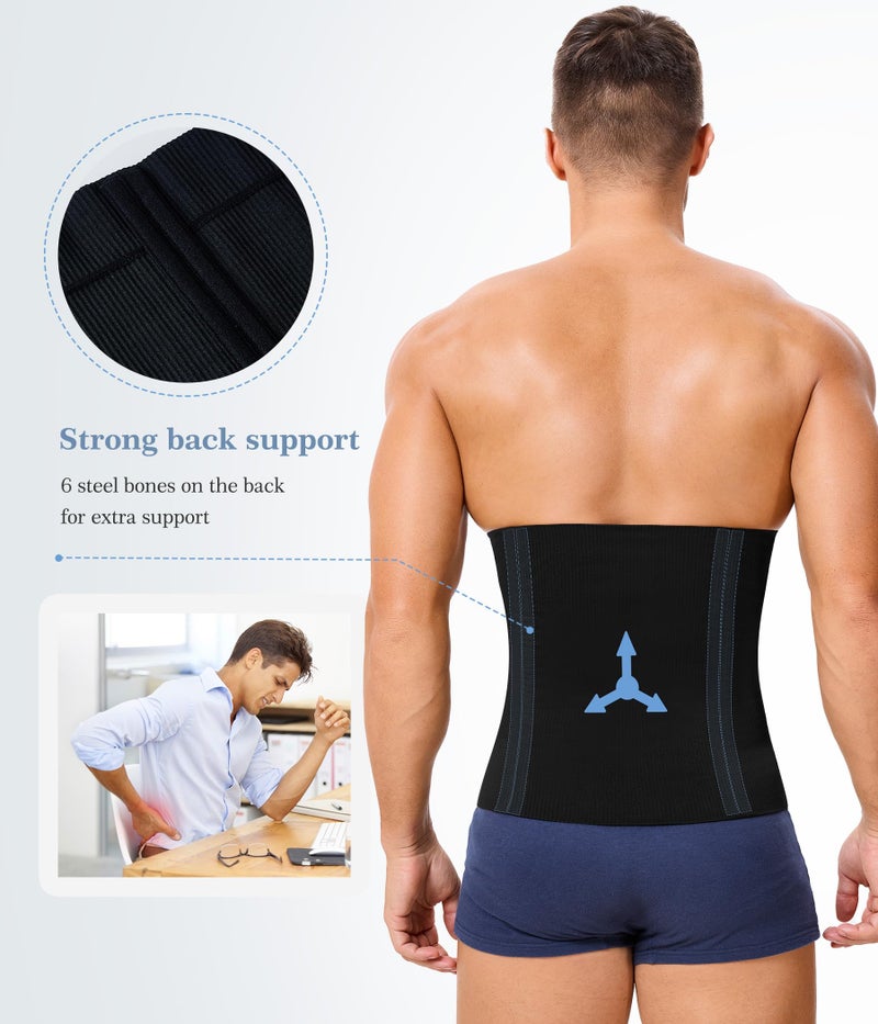 TAILONG Waist Trainer for Men Shapewear Tummy Control Body Shaper Corset Slimming Girdle Fajas para Hombres Black - Image 3