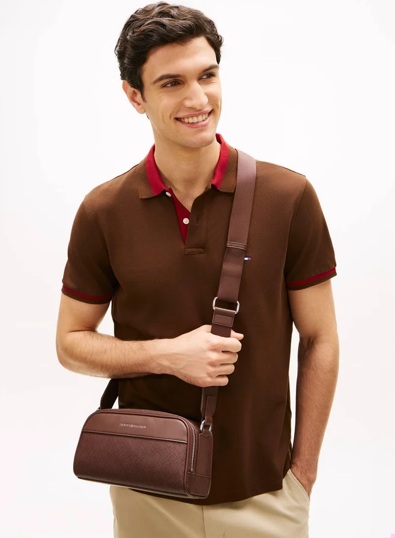 TOMMY HILFIGER Coffee Bean Embossed Flag Crossbody Camera Bag for Men | Best Price UAE