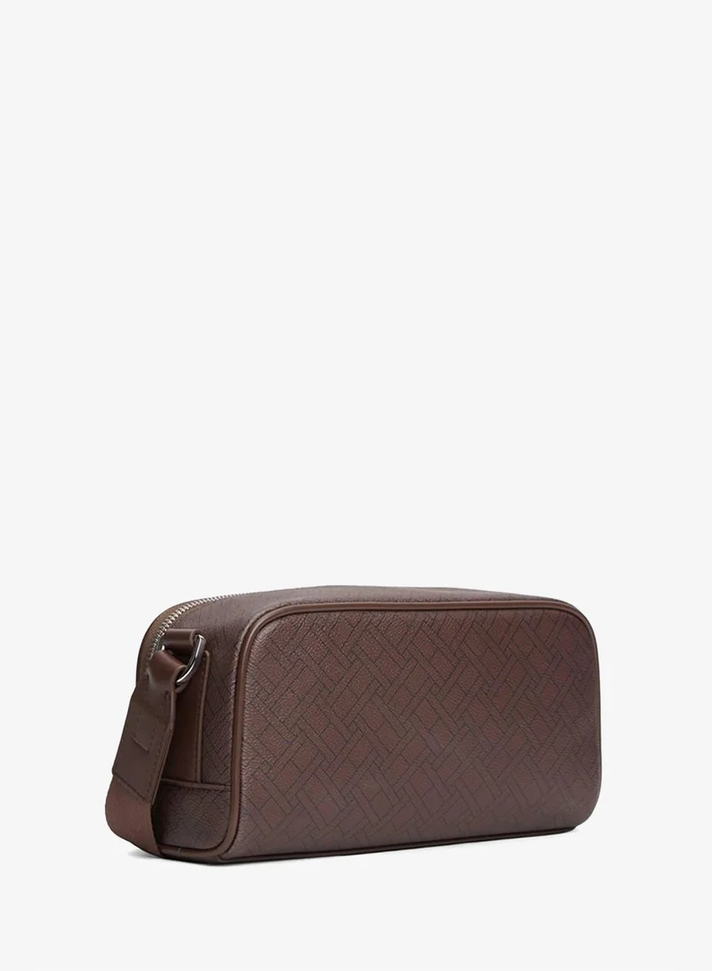 TOMMY HILFIGER Coffee Bean Embossed Flag Crossbody Camera Bag for Men | Best Price UAE