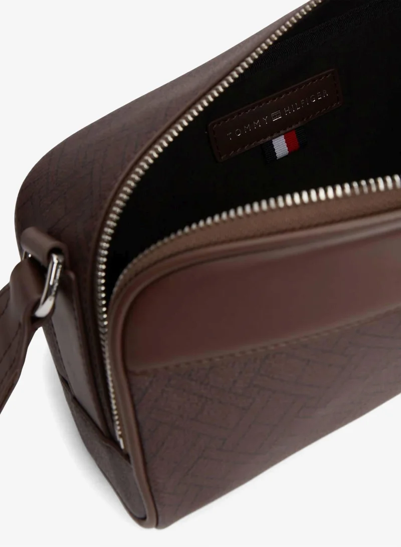 TOMMY HILFIGER Coffee Bean Embossed Flag Crossbody Camera Bag for Men | Best Price UAE