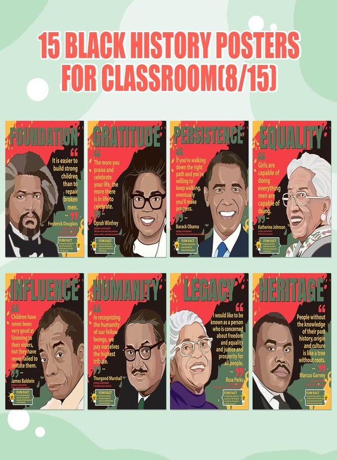 Eshwb Black History Month Decorations Posters Black History Month Bulletin Board Decorations, Black History Month Posters for Classroom, African American Traditional Festival Decor - Image 3