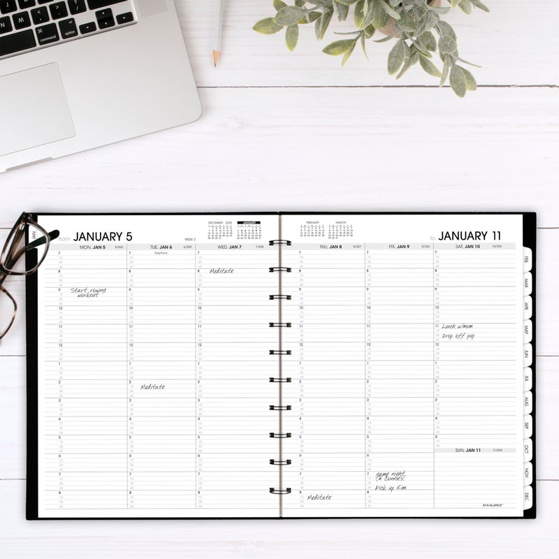 AT-A-GLANCE 2026 Appointment Book Planner, Weekly & Monthly, 8.75" x 11", Large, Move-A-Page, Black (70950E0526) - Image 2