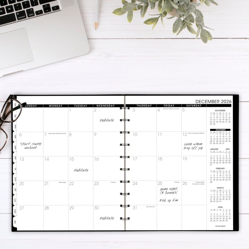 AT-A-GLANCE 2026 Appointment Book Planner, Weekly & Monthly, 8.75" x 11", Large, Move-A-Page, Black (70950E0526) - Image 3