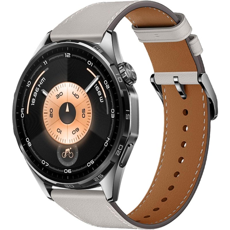 22mm Leather Strap Compatible with Huawei Watch GT 6Pro/GT6/GT5/GT4/GT3 46mm Series Quick Release 22mm Straps for Amazfit bip 6/Garmin Venu3/Venu4 45mm/Forerunner 265/255 Band - Image 1
