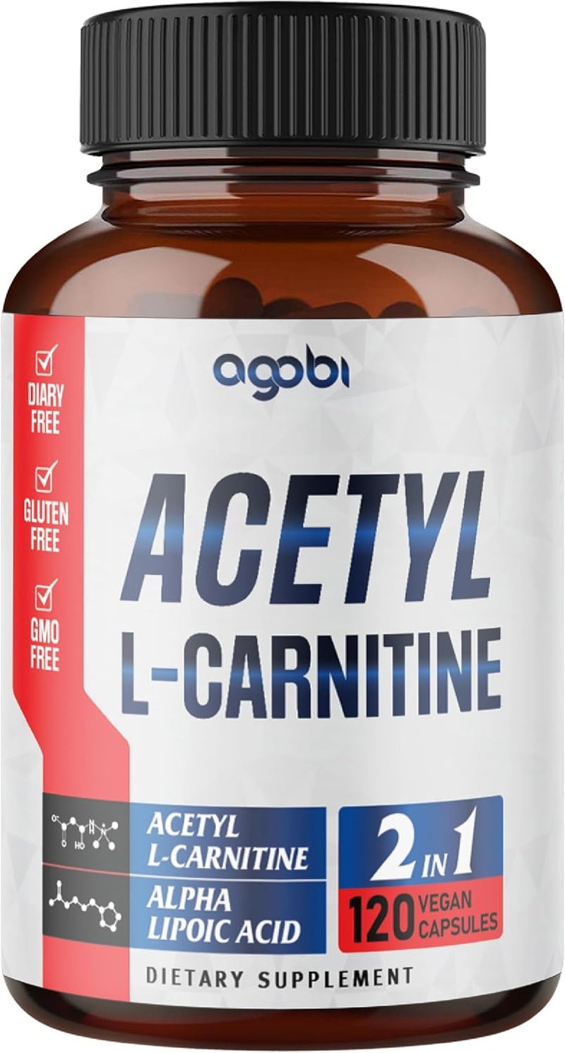 agobi Acetyl LCarnitine  Alpha Lipoic Acid Complex 1500mg  Supplement for Brain Health Memory Focus  Mood Support  120 Vegan Capsules for 2 Month Supply  GlutenFree NonGMO - Image 1