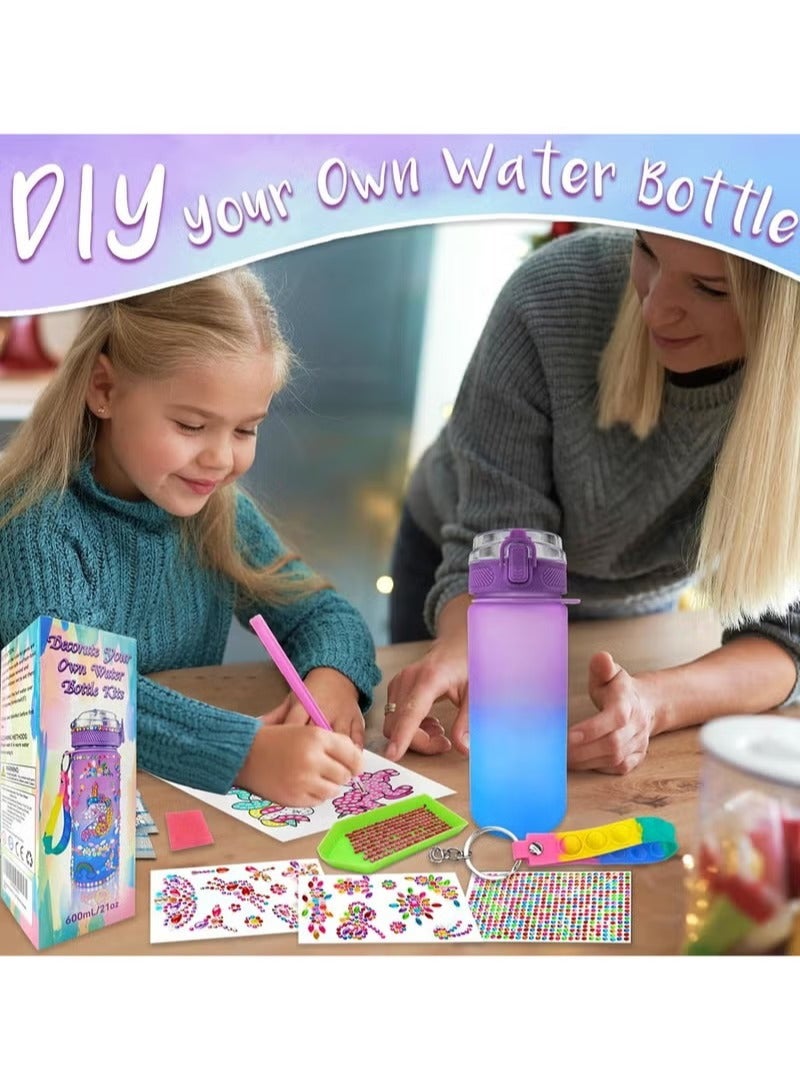 Decorate Your Own Water Bottle Kits for Girls Ages 3+, Fun Arts and Crafts Gift Toys, Unicorn Gem Diamond Painting Crafts Kits, Fun Arts and Crafts Gifts Toys for Girls Birthday - Image 5