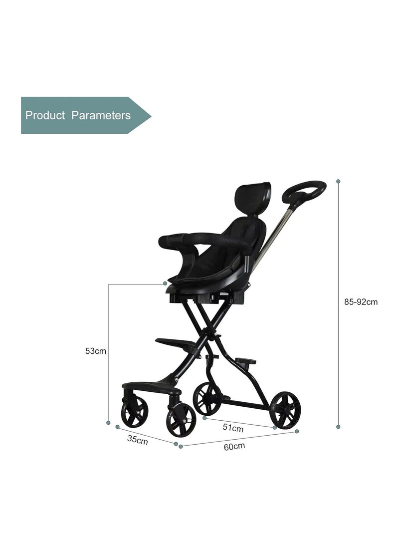 QSHOP - 5 Years Old Imported Baby Stroller, Lightweight Travel Stroller with Adjustable Handles and Backrest One-Hand Folding for Overhead Airplane Storage, Shopping, Walking, Travel - Image 1