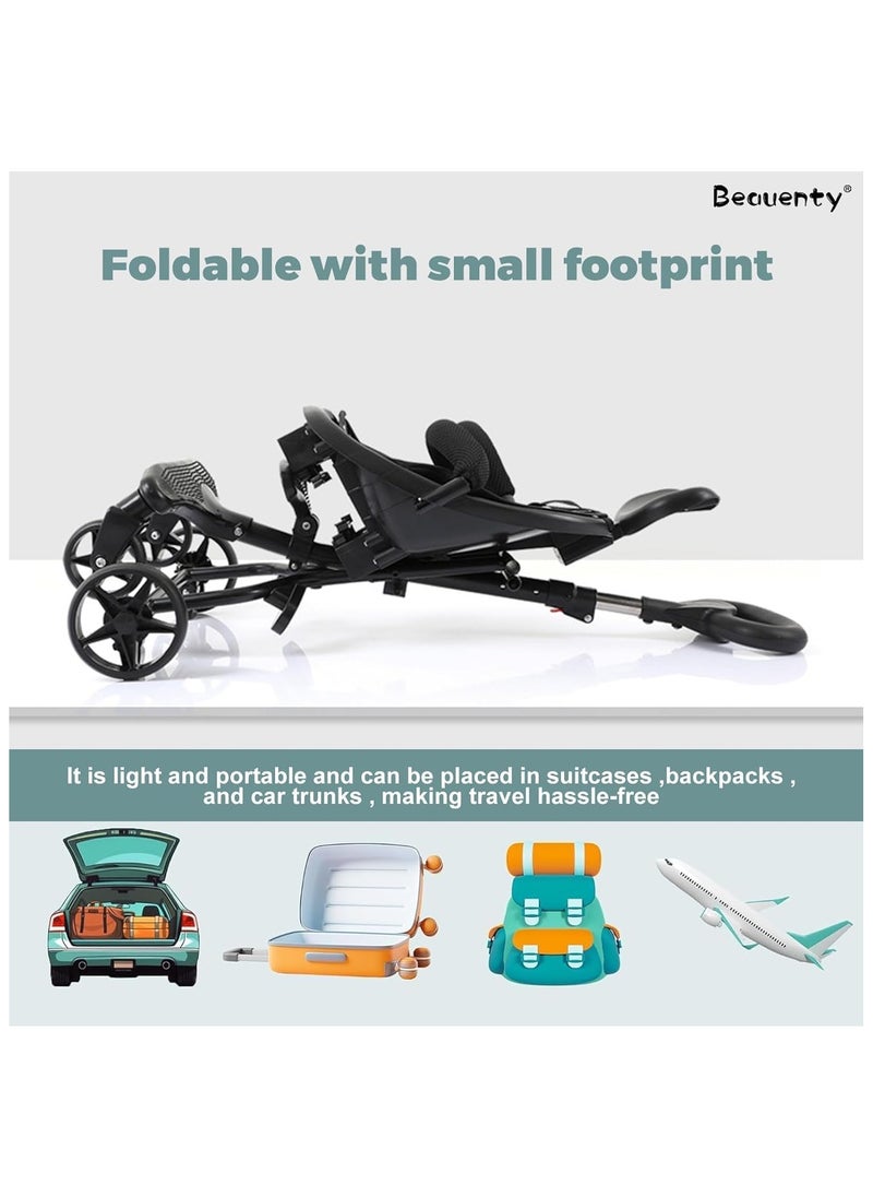 QSHOP - 5 Years Old Imported Baby Stroller, Lightweight Travel Stroller with Adjustable Handles and Backrest One-Hand Folding for Overhead Airplane Storage, Shopping, Walking, Travel - Image 1