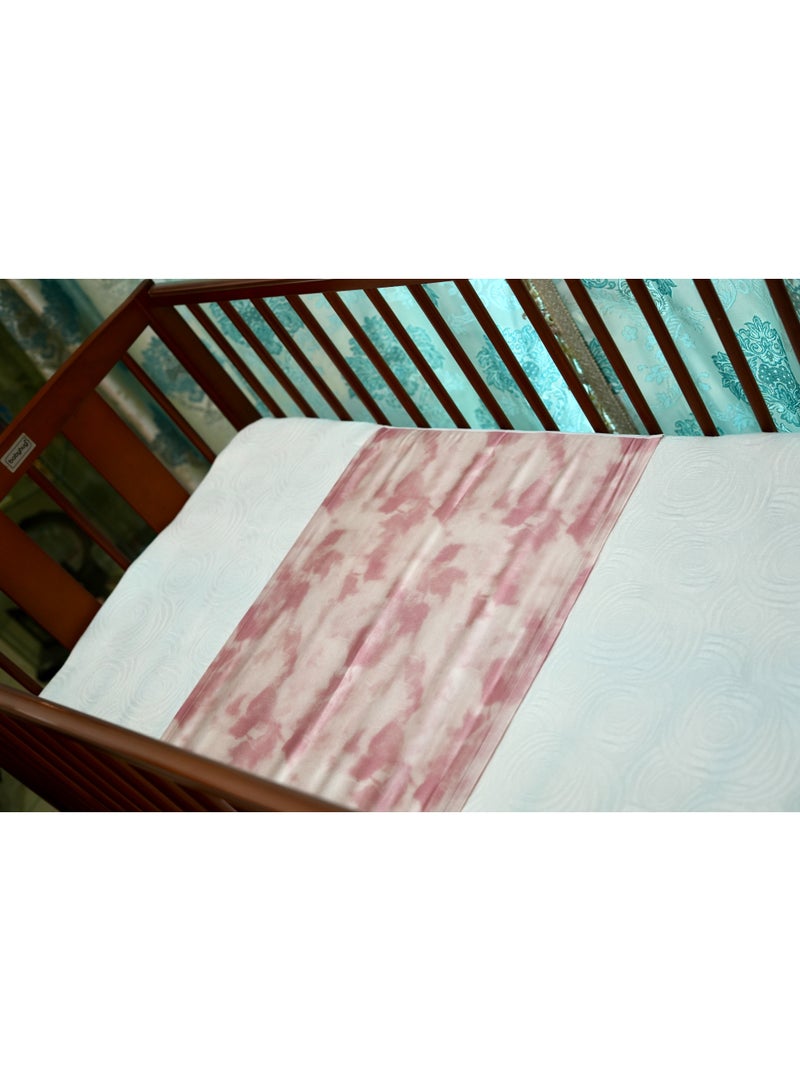 Silk Me 100% Pure Mulberry Silk Crib Sleeve for Baby 22 Momme - Bald Spots, Hair Loss & Knotting Prevention - Silk Sheet Slip for Cots - Mattress 60x120 cm - Pink Sky - Image 1