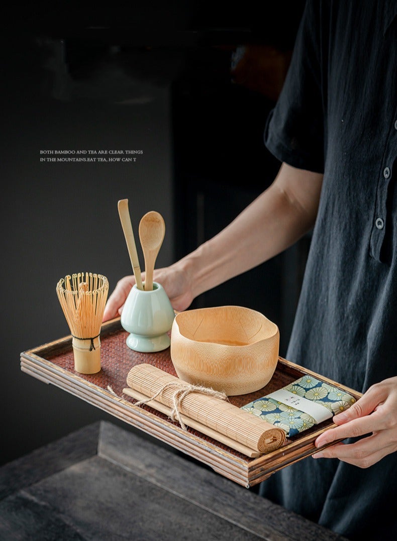 General 7 Piece Matcha Whisk Set Matcha Tea Set With Ceramic Bowl Prong Bamboo Whisk Whisk Holder And Traditional Scoop Matcha Stirrer Set For A Traditional Cup Of Matcha  - Image 3