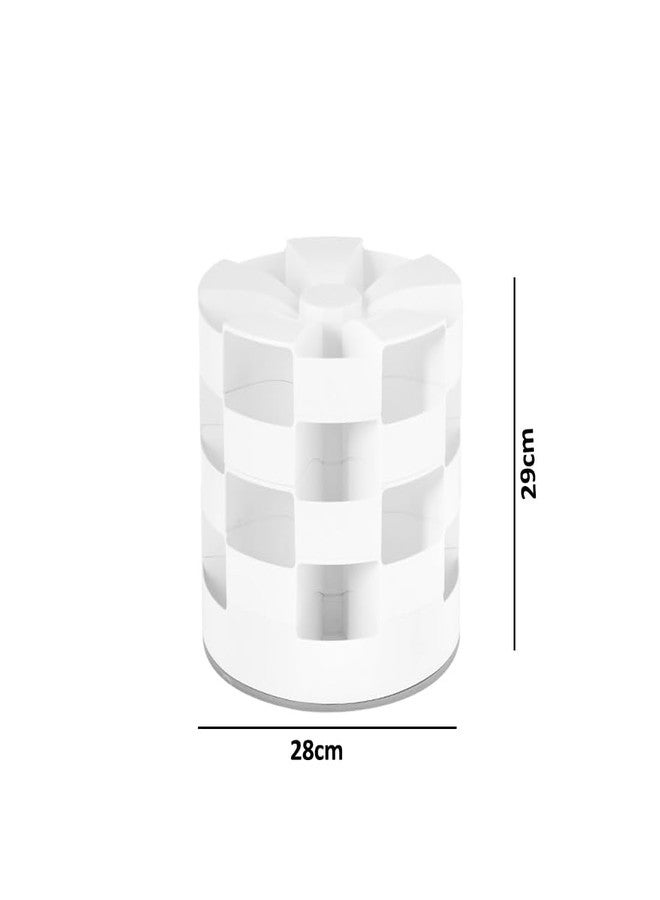 Megika 3 Layer Rotating Multi-Layer Storage Basket | 360° Turntable Organizer for Kitchen, Bathroom & Office | Space-Saving Plastic Storage Rack - Image 3