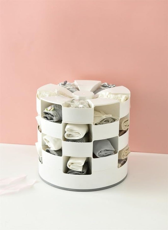 Megika 3 Layer Rotating Multi-Layer Storage Basket | 360° Turntable Organizer for Kitchen, Bathroom & Office | Space-Saving Plastic Storage Rack - Image 2