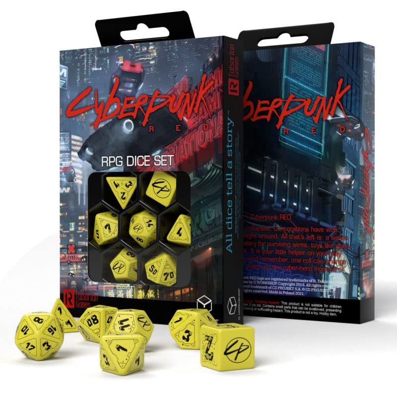 Q WORKSHOP QWorkshop Cyberpunk Red Dice Set Danger Zone Various - Image 5