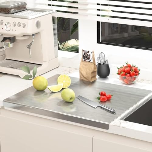 MEDALLIX Premium Stainless Steel Chopping Board | Rust-Resistant Cutting Board for Kitchen | Large Countertop Cutting Board for Fruits, Vegetables, Meat, and Atta | Heavy-Duty, Durable, and Safe - Image 1