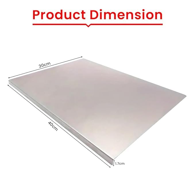 MEDALLIX Premium Stainless Steel Chopping Board | Rust-Resistant Cutting Board for Kitchen | Large Countertop Cutting Board for Fruits, Vegetables, Meat, and Atta | Heavy-Duty, Durable, and Safe - Image 4