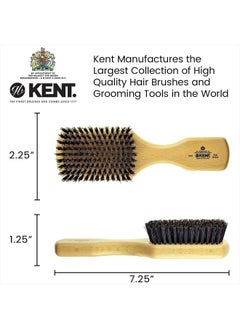 KENT Kent OG2 Beechwood Hair Brush and Facial Brush for Beard Care - Exfoliating Natural Boar Bristle Brush for Mens Grooming, Hair Care, and Beard Straightener for Men's Skin Care  - Image 2