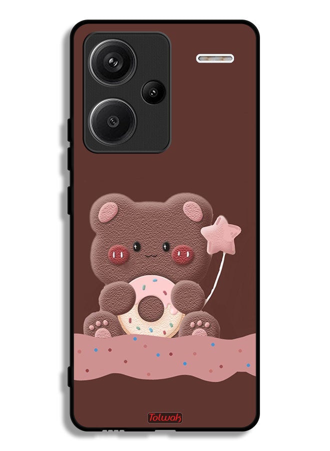 Tolwak Xiaomi Redmi Note 13 Pro Plus Protective Case Cover Donut Bear - Image 1