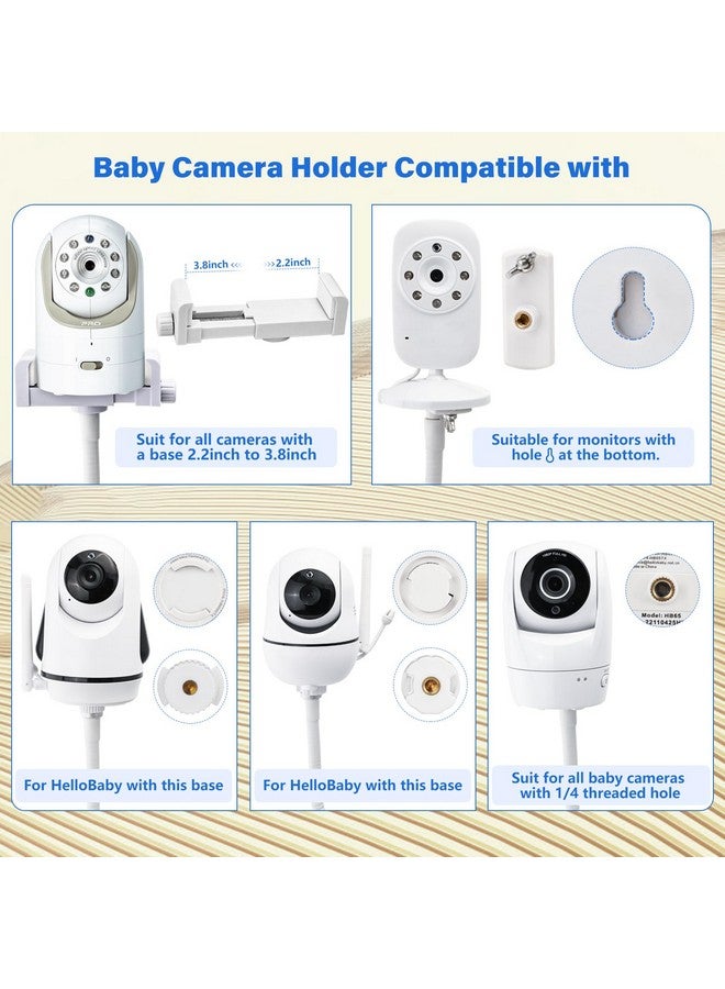 wochel Baby Monitor Stand for HelloBaby,Nanit Pro,Optics DXR-8 Pro,Vtech,Momcozy BM01,Owlet,Eufy,Motorola Baby Camera, Universal Adjustable Baby Monitor Mount Holder - Image 3