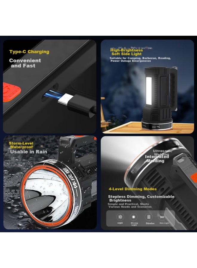 Yage High-power Rechargeable Flashlight Handheld Spotlight Long-range Super Bright Patrol Mining Lamp - Image 1