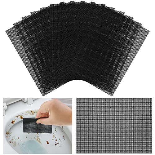 Skyley 12 Pack Flexible Scrubbing Screen Cleaning Mesh for Household 55 x 4 Inch Cleaner Toilet Hard Water Ring Remover Scouring Pad Abrasive Grit Cleaning Screen for Remove Carbon Rust and Scale - Image 2