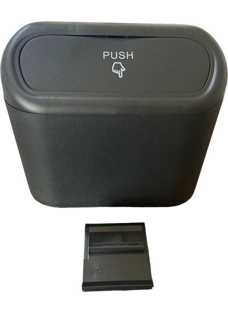 Carub Auto Car Trash Bin Organizer Dustbin with Lid Black  - Image 1