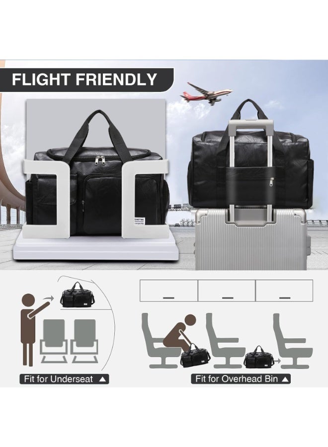 Chabeia 19.7" Large Gym Bag for Women and MEN, Travel Duffle Bag,with toiletry Bag,with Shoe Compartment,Dry Wet Separated, Luggage,Waterproof ,Travel Bag,Sport Duffle Bag ,for Sport, Yoga, Travel, Fitness, Overnight Weekend with Shoulder Strap,Black  - Image 3
