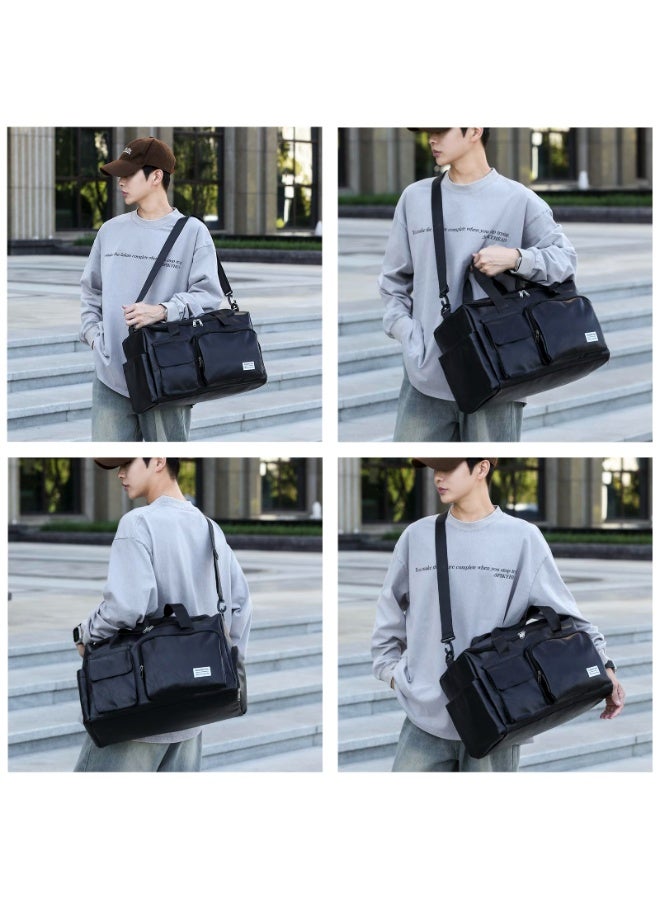 Chabeia 19.7" Large Gym Bag for Women and MEN, Travel Duffle Bag,with toiletry Bag,with Shoe Compartment,Dry Wet Separated, Luggage,Waterproof ,Travel Bag,Sport Duffle Bag ,for Sport, Yoga, Travel, Fitness, Overnight Weekend with Shoulder Strap,Black  - Image 4