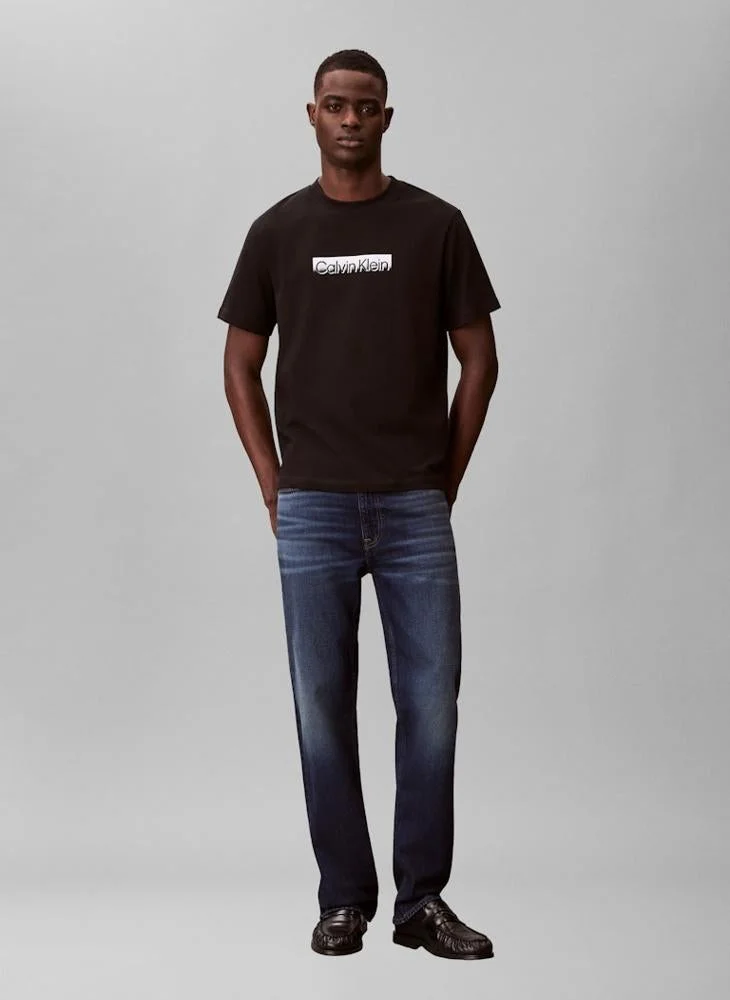 CALVIN KLEIN  Fade Logo Crew Neck T-Shirt for Men | Best Price UAE