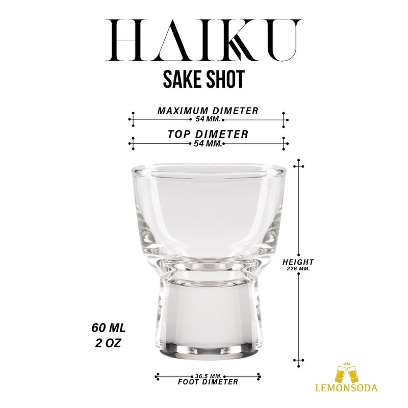 LEMONSODA Haiku Sake Shot Glass Set- 2oz Crystal Shot Glasses for Sake, Tequila, Whiskey, Vodka, Gin - Great for Tequila Tastings, Gifts, Parties, Unique Pieces (Set of 6) - Image 5