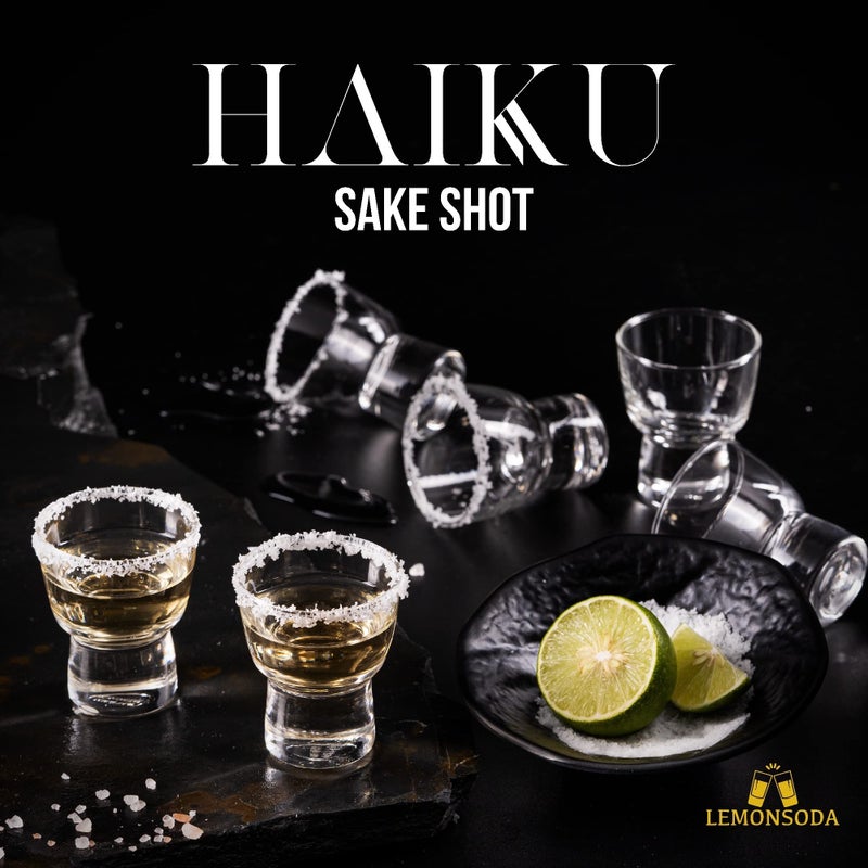 LEMONSODA Haiku Sake Shot Glass Set- 2oz Crystal Shot Glasses for Sake, Tequila, Whiskey, Vodka, Gin - Great for Tequila Tastings, Gifts, Parties, Unique Pieces (Set of 6) - Image 4