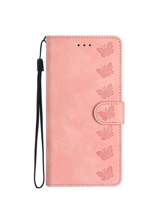HuHa Case Cover For Honor 400 Lite Global Seven Butterflies Embossed Leather Phone Case(Pink) - Image 2