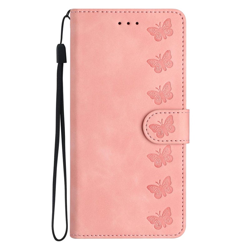 HuHa Case Cover For Honor 400 Lite Global Seven Butterflies Embossed Leather Phone Case(Pink) - Image 2