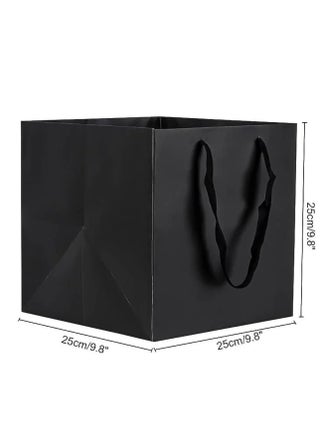 طقم أكياس هدايا مربعة أسود مكون من 6 قطعة 25x25x25 سم - view 2