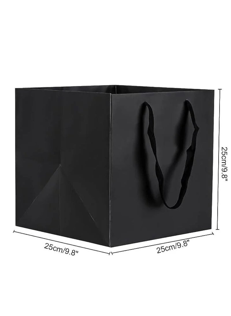 PRIMA 6 Piece Square Gift Bag Set 25x25x25 Cm Black  - Image 2