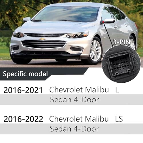 Xiaoyudou 3-Pin Right Passenger Side Door Mirror Fit For 2016-2022 Chevy Malibu L & LS Models Without Turn Signal Light, Non-Heated, Replace# GM1321538 84288099 | Paintable (Not Black) - Image 2