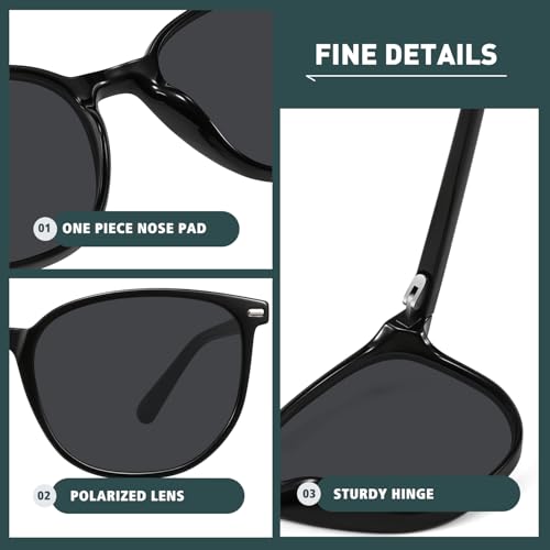 WOWSUN Retro Polarized Sunglasses Womens Men Trendy Sun Glasses Sunnies - Image 3