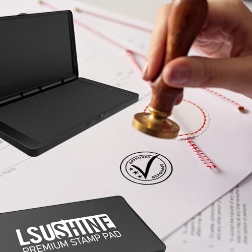 Lsushine Large Stamp Pad, 6.1 x 3.4 Inch Black Ink Pad Premium Quality Felt Pad Rubber Stamp Ink Pad for Office, Home - Image 5