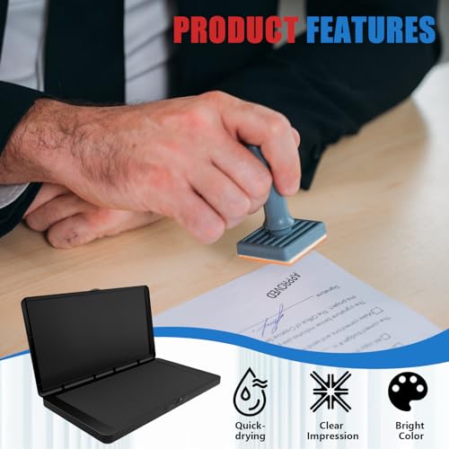 Lsushine Large Stamp Pad, 6.1 x 3.4 Inch Black Ink Pad Premium Quality Felt Pad Rubber Stamp Ink Pad for Office, Home - Image 4