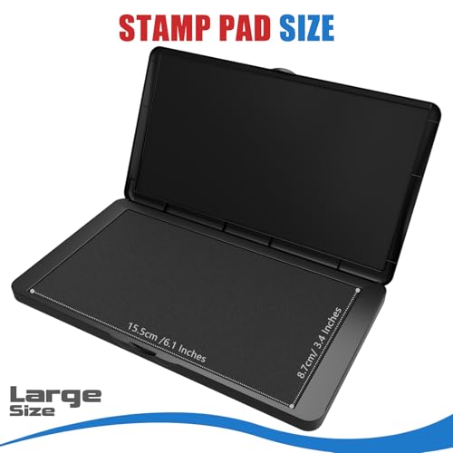 Lsushine Large Stamp Pad, 6.1 x 3.4 Inch Black Ink Pad Premium Quality Felt Pad Rubber Stamp Ink Pad for Office, Home - Image 2