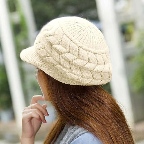 Alexvyan Beige Arrow Winter Woolen Cap Pashmina Cashmere Beanie Hat Cap for Women Girl Warm Snow Proof Soft for Riding, Cycling, Byke, Bike, Motorcycle Air Proof - Image 3