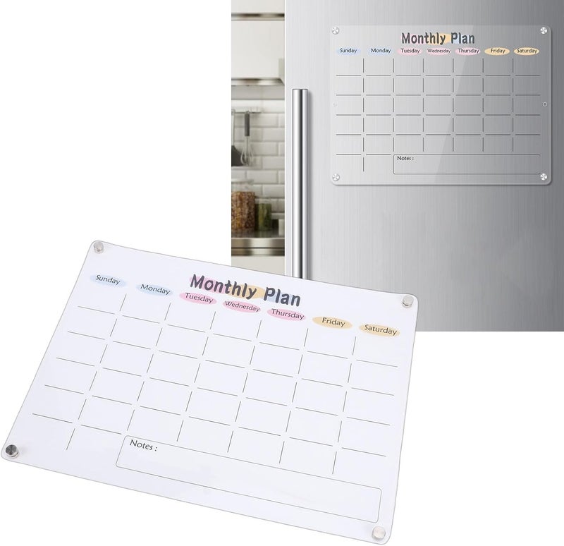 Aramox Monthly Calendar Dry Erase Board, Clear Acrylic Planning Board Fridge for Scheduling Home Classroom Office Organizer - Image 5