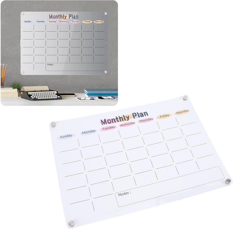Aramox Monthly Calendar Dry Erase Board, Clear Acrylic Planning Board Fridge for Scheduling Home Classroom Office Organizer - Image 4