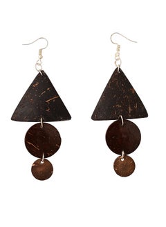 Eco-friendly Handmade Jewellery Coconut Wooden Earrings Lightweight Hoopwire Earrings Bohemian Pendant Dangle Earrings Set