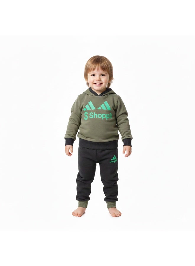 Stylish children's pajama set, hoodie and pants, Melton cotton, comfortable design for everyday wear. 2 years