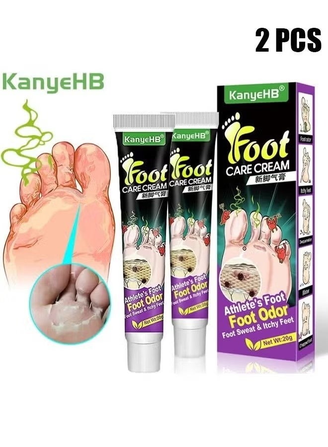 KanyeHB 2 Pcs Dual Action Athletes' Foot Cream, Athlete's Foot Odor Foot Cream，Antifungal Cream, Antibacterial Cream, for Athletes' Foot, Sterilization Treatment Anti-infection Foot Care Repair-20g - Image 1