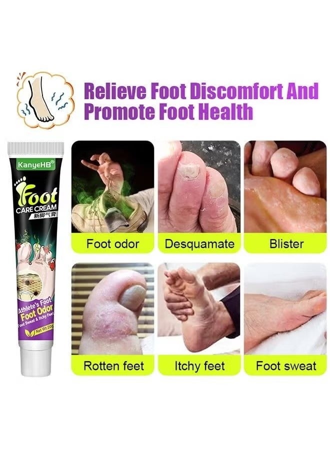 KanyeHB 2 Pcs Dual Action Athletes' Foot Cream, Athlete's Foot Odor Foot Cream，Antifungal Cream, Antibacterial Cream, for Athletes' Foot, Sterilization Treatment Anti-infection Foot Care Repair-20g - Image 2