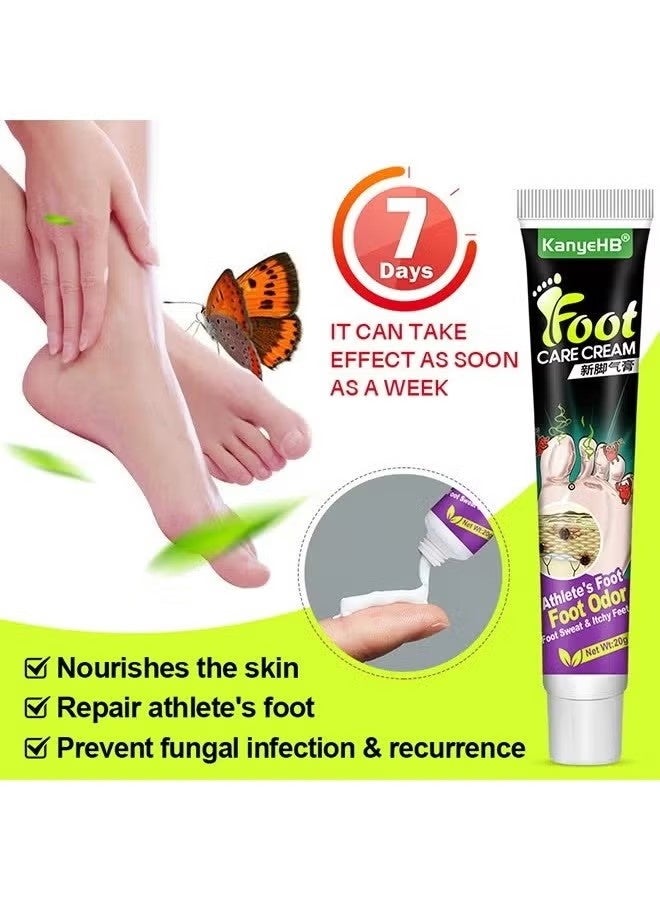 KanyeHB 2 Pcs Dual Action Athletes' Foot Cream, Athlete's Foot Odor Foot Cream，Antifungal Cream, Antibacterial Cream, for Athletes' Foot, Sterilization Treatment Anti-infection Foot Care Repair-20g - Image 4