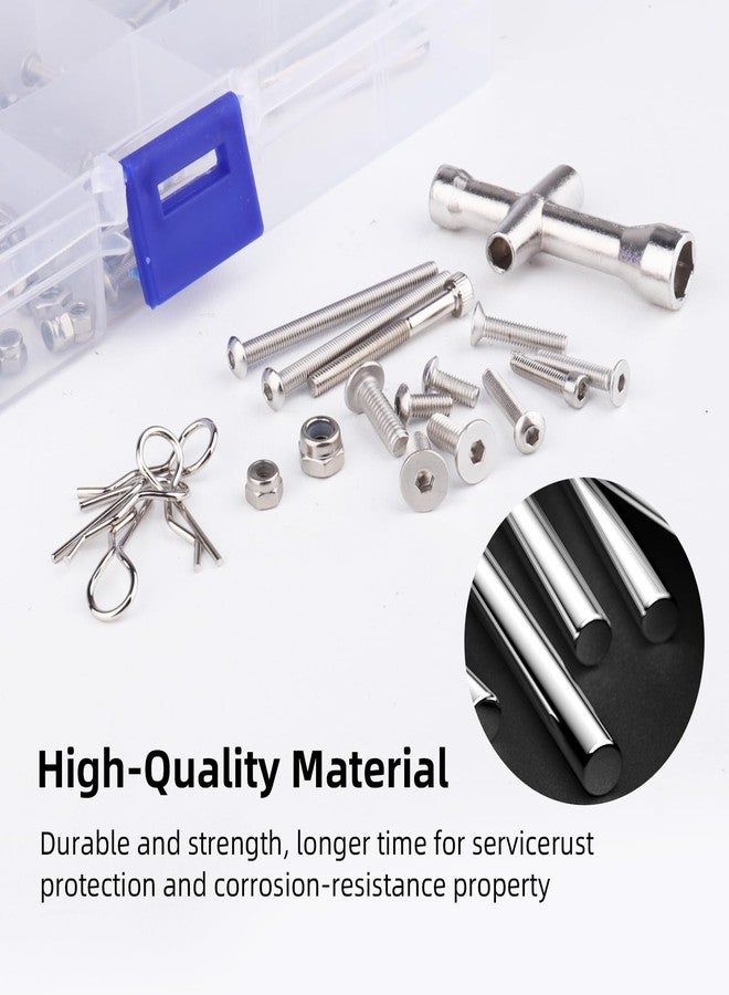 AllinRC 286pcs RC Screw Kit M2.5 M3 M4 Hex Screws Washers Lock Nuts Body Clips Wheel Pins Cross Wrench Hardware Fastener for 1/10 Traxxas Slash 4x4 2WD - Image 4